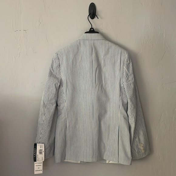 Boy’s Ralph Lauren striped blazer. Size 12R. New with tags. Blue / White stripe - Picture 4 of 4